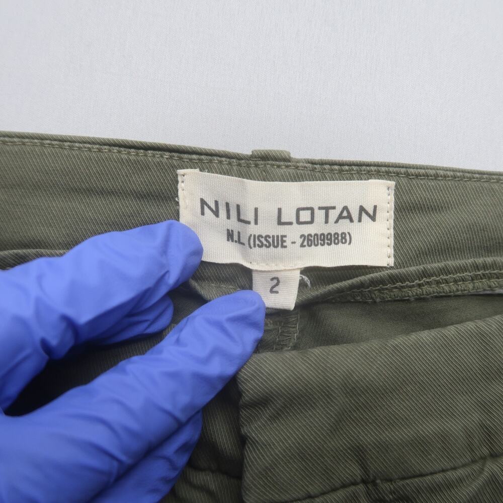 Nili Lotan Paris Pants with Tape Trim Green Size 2 - Picture 8 of 14
